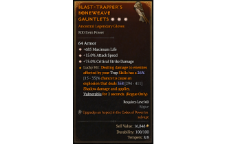 Legendary Gloves[*15 ATKSPD | *75 DMG_Crit | *685 Life]