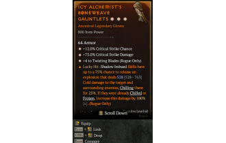 Legendary Gloves[TwistingBlades | *4 TwistingBlades | *12 Crit | *75 DMG_Crit]