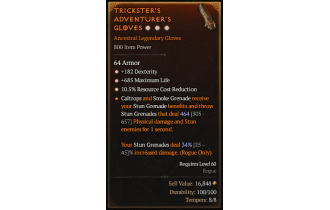 Legendary Gloves[*10.5 RCR | *182 DEX | *685 Life]