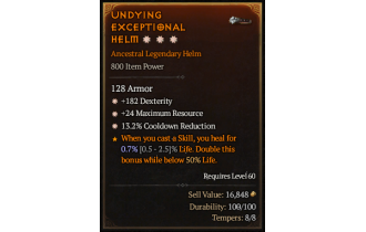 Legendary Helm[*13.2 CDR | *24 MR | *182 DEX]