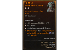 Legendary Chest Armor[*18 ResistAll | *352 Armor | 450 Life]