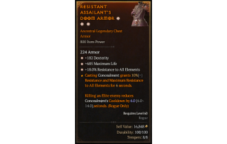 Legendary Chest Armor[*18 ResistAll | *182 DEX | *685 Life]