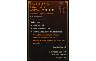 Legendary Pants[*18 ResistAll | *182 DEX | *685 Life]