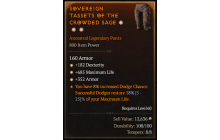 Legendary Pants[*352 Armor | *182 DEX | *685 Life]