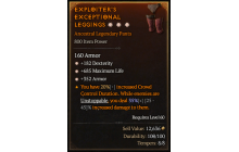 Legendary Pants[*352 Armor | *182 DEX | *685 Life]