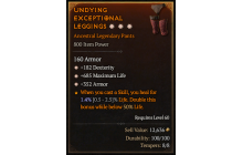 Legendary Pants[*352 Armor | *182 DEX | *685 Life]