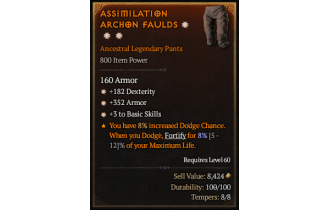 Legendary Pants[*3 BasicSkills | *352 Armor | *182 DEX]