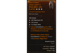 Legendary Pants[*3 BasicSkills | *352 Armor | *685 Life]