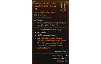 Legendary Boots[*34.5 MS | *352 Armor | 437 Life]