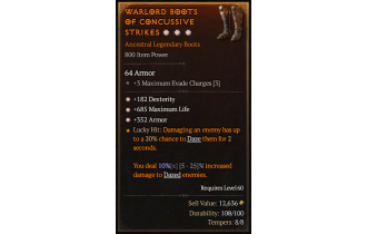 Legendary Boots[*352 Armor | *182 DEX | *685 Life]