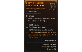 Legendary Boots[*34.5 MS | *18 ResistAll | *182 DEX]