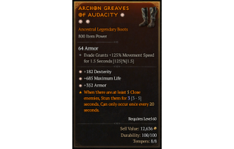 Legendary Boots[*352 Armor | *182 DEX | *685 Life]