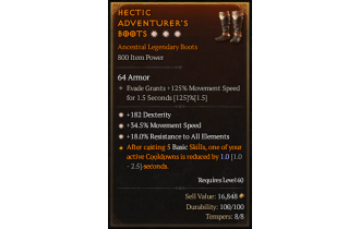 Legendary Boots[*34.5 MS | *18 ResistAll | *182 DEX]