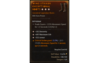 Legendary Boots[*352 Armor | *182 DEX | *685 Life]