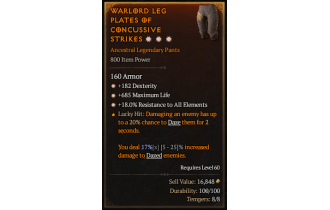 Legendary Pants[*18 ResistAll | *182 DEX | *685 Life]