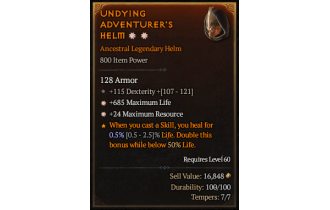 Legendary Helm[*24 MR | *685 Life | 115 DEX]