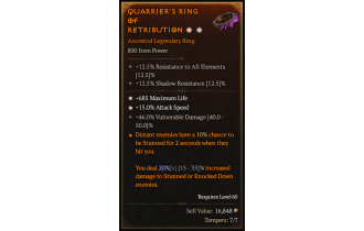 Legendary Ring[*15 ATKSPD | *685 Life | 46 DMG_Vulnerable]