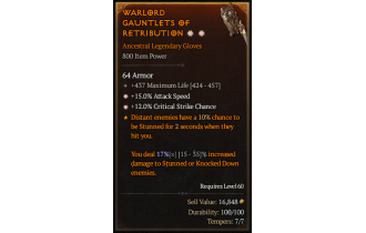 Legendary Gloves[*12 Crit | *15 ATKSPD | 437 Life]