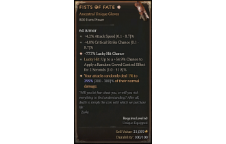 Fists of Fate[*DMG 295 | *77.7 LHC | 4.8 Crit | 4.2 ATKSPD | 34.9 LH:CC]