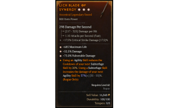 Legendary One-Handed Sword[*75 DMG_Vulnerable | *52.5 DMG | *685 Life]