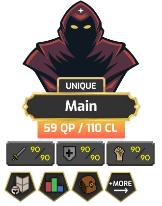 Main | Starter | TTL: 1205 | CL: 110 | QP: 59 [90 ATT | 90 DEF | 90 STR | 62 Slayer  + MORE!]