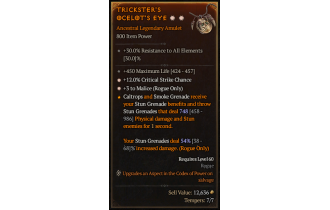 Legendary Amulet[Rogue | *3 Malice | *12 Crit]