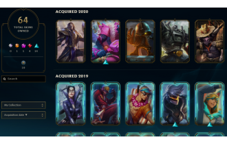 Unranked -  64 Skins, 148 Champs [1x Ultimate Skin, 259081 BE, 229 LVL, 15 RP and MORE!]