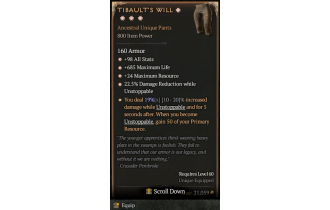 Tibault's Will[*DMG 19 | *22.5 DR_UNSTOPPABLE | *24 MR | *685 Life | *98 ALL]