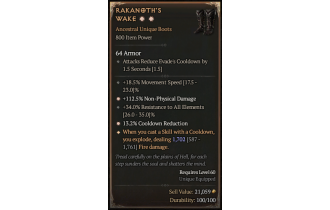 Rakanoth's Wake[*DMG 1807 | *13.2 CDR | *112.5 DMG_NonPhys | 18.5 MS | 34 ResistAll]