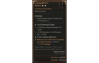 Rakanoth's Wake[*DMG 2303 | *34.5 MS | *13.2 CDR | 31 ResistAll | 67 DMG_NonPhys]