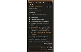 Yen's Blessing[*UNIQUE 56 | *34.5 MS | *52.5 ResistAll | *98 ALL | 12 RG]