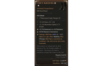 Yen's Blessing[*UNIQUE 60 | *52.5 ResistAll | *18 RG | 21.5 MS | 55 ALL]