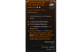 Legendary Amulet[Rogue | *13.2 CDR | *12 Crit | 2 AlchemicalAdvantage]