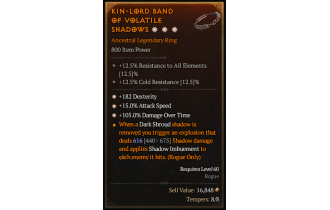 Legendary Ring[*15 ATKSPD | *182 DEX | *105 DMG_DoT]