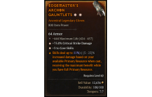 Legendary Gloves[*3 CoreSkills | *75 DMG_Crit | 444 Life]