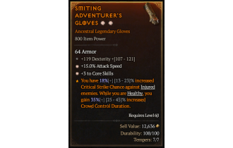 Legendary Gloves[*3 CoreSkills | *15 ATKSPD | 119 DEX]