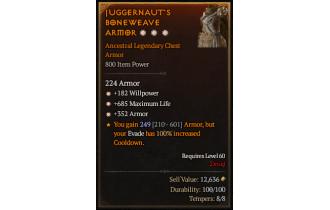 Legendary Chest Armor[*352 Armor | *182 WP | *685 Life]