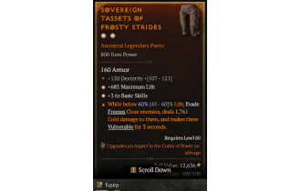 Legendary Pants[*3 BasicSkills | *685 Life | 120 DEX]