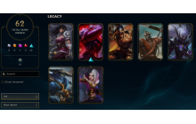 Unranked -  62 Skins, 65 Champs [1x Mythic Skin, 9982 BE, 67 LVL, 151 RP and MORE!]