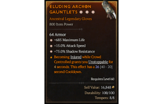 Legendary Gloves[*15 ATKSPD | *685 Life]