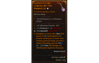 Legendary Amulet[Druid | *3 QS | 2 Envenom]