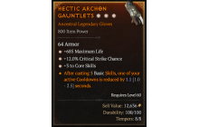 Legendary Gloves[*3 CoreSkills | *12 Crit | *685 Life]