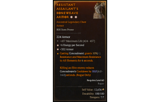 Legendary Chest Armor[*352 Armor | *6 ENpS | 437 Life]