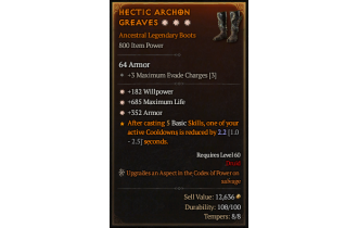 Legendary Boots[*352 Armor | *182 WP | *685 Life]