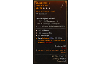 Legendary One-Handed Sword[*52.5 DMG | *182 WP | *685 Life]