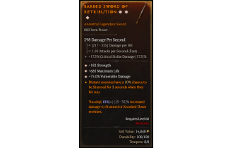 Legendary One-Handed Sword[*75 DMG_Vulnerable | *182 STR | *685 Life]