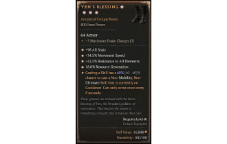 Yen's Blessing[*UNIQUE 60 | *34.5 MS | *52.5 ResistAll | *18 RG | *98 ALL]