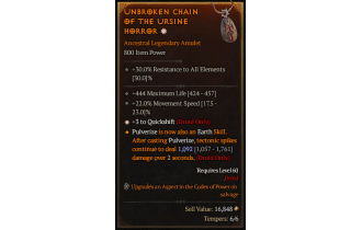 Legendary Amulet[Druid | *3 QS | 22 MS]