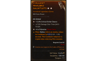 Legendary Gloves[Pulverize | *4 Pulverize | *12 Crit]