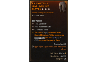 Legendary Pants[*3 BasicSkills | *182 DEX | *685 Life]